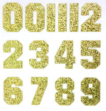 Load image into Gallery viewer, 1.5" Soft Gold Sticker Glitter Numbers - Each