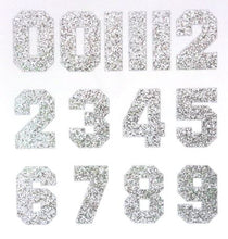 Load image into Gallery viewer, 1.5" Silver Sticker Glitter Numbers - Each