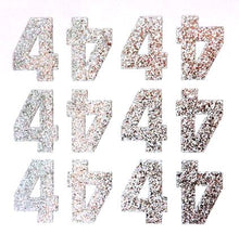 Load image into Gallery viewer, 1.5" Silver Sticker Glitter Numbers - Each