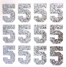 Load image into Gallery viewer, 1.5" Silver Sticker Glitter Numbers - Each