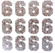 Load image into Gallery viewer, 1.5" Silver Sticker Glitter Numbers - Each