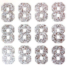 Load image into Gallery viewer, 1.5" Silver Sticker Glitter Numbers - Each