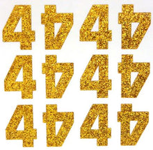 Load image into Gallery viewer, 1.5" Old Gold Sticker Glitter Numbers - Each