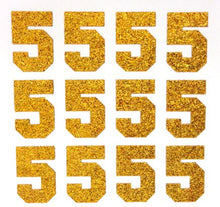 Load image into Gallery viewer, 1.5" Old Gold Sticker Glitter Numbers - Each