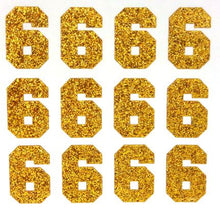 Load image into Gallery viewer, 1.5" Old Gold Sticker Glitter Numbers - Each