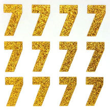 Load image into Gallery viewer, 1.5" Old Gold Sticker Glitter Numbers - Each