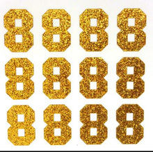 Load image into Gallery viewer, 1.5" Old Gold Sticker Glitter Numbers - Each