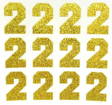 Load image into Gallery viewer, 1.5" Soft Gold Sticker Glitter Numbers - Each