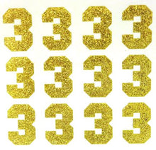 Load image into Gallery viewer, 1.5" Soft Gold Sticker Glitter Numbers - Each
