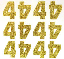 Load image into Gallery viewer, 1.5" Soft Gold Sticker Glitter Numbers - Each