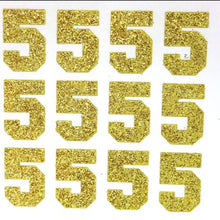 Load image into Gallery viewer, 1.5" Soft Gold Sticker Glitter Numbers - Each