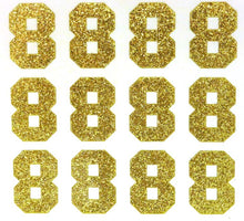 Load image into Gallery viewer, 1.5" Soft Gold Sticker Glitter Numbers - Each