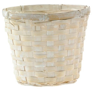 10290W  6" White Wash Pot Cover w/Liner -  Each