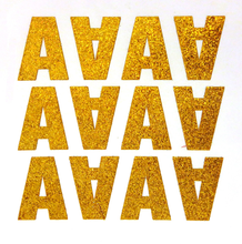 Load image into Gallery viewer, 1.5" Old Gold Sticker Glitter Letters - Each