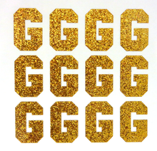Load image into Gallery viewer, 1.5" Old Gold Sticker Glitter Letters - Each
