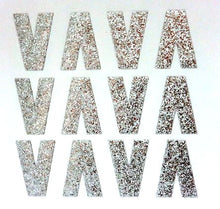 Load image into Gallery viewer, 1.5" Silver Sticker Glitter Letters - Each