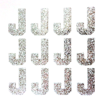 Load image into Gallery viewer, 1.5" Silver Sticker Glitter Letters - Each