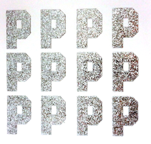 Load image into Gallery viewer, 1.5" Silver Sticker Glitter Letters - Each
