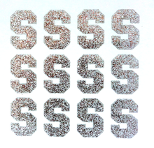 Load image into Gallery viewer, 1.5" Silver Sticker Glitter Letters - Each