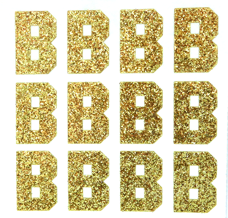 Gold glitter letters sticker sheets