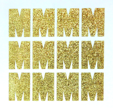 Load image into Gallery viewer, 1.5" Soft Gold Sticker Glitter Letters - Each