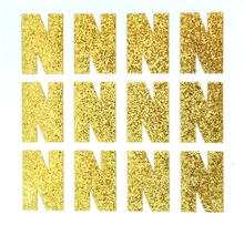 Load image into Gallery viewer, 1.5" Soft Gold Sticker Glitter Letters - Each