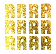 Load image into Gallery viewer, 1.5" Soft Gold Sticker Glitter Letters - Each