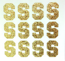 Load image into Gallery viewer, 1.5" Soft Gold Sticker Glitter Letters - Each