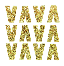 Load image into Gallery viewer, 1.5" Soft Gold Sticker Glitter Letters - Each