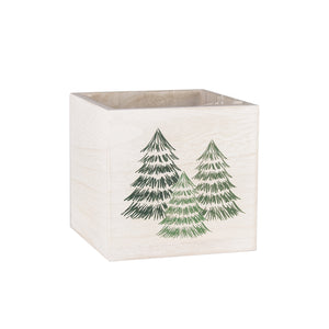 7200-06-1569 4 5/8"x4 1/2" Christmas Tree Wood Planter - 6/Cs