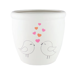 7590-06-2231 5" Love Birds Ceramic Pot - 6/Cs
