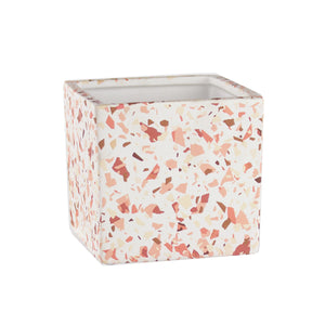 7857-06-3036 - 4.5" Terrazzo Spice Square Ceramic Planter - 6/case