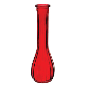 900-24-13 8 1/2" Swirl Bud Vase - Ruby