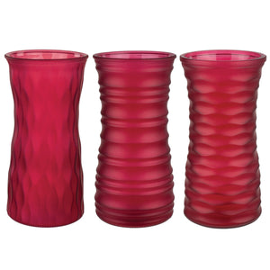 973-12-213 9 3/8" Rose Vase Asst - Ruby Frost