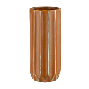 9753-06-3045 - 7" Gilded Terracotta Geo Capsule Ceramic Vase - 6/case
