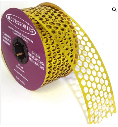 999910 - #9 Honeycomb Ribbon Gold - 25 yd./roll - Each