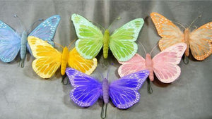 B321232PAS 8" pastel butterfly with wire
