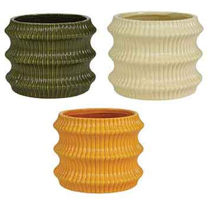 C55136 - 4.75" Stack Style Ceramic Pot Asst. - 3/set
