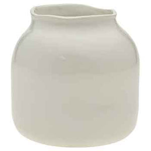 C7203 6" Round White Ceramic Choke Vase - 8/Cs