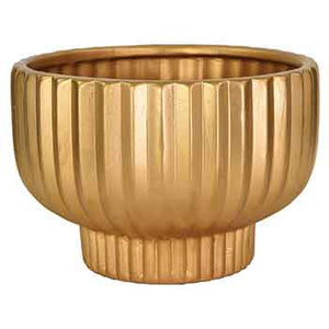 C7706GD Gold Stoneware Pedestal bowl - 12/Cs