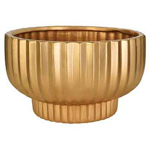 C7707GD Gold Stoneware Pedestal bowl - 6/Cs