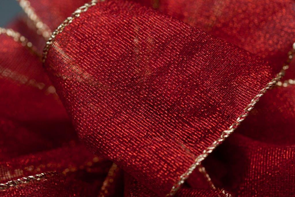 #9 Sheer Frost Red and Gold - 50/Yd