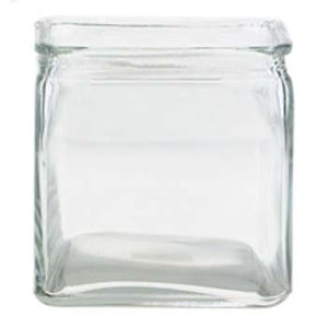 G012C - 4.75" Clear Glass Cube Vase w/lip - 12/Cs