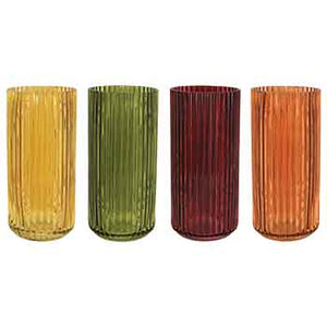 G4514 - 9" Ribbed Fall Design Vase - 4/set
