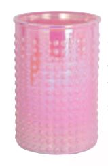 G54596 - Iridescent Pink Hobnail Vase - Each