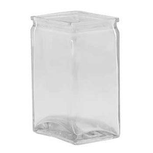 MG015C - 6" x 4" Rectangle Glass Vase w/lip - 12/Cs