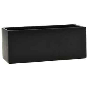 TM58 10" Rectangular Black Matte Ceramic Planter - 8/Cs