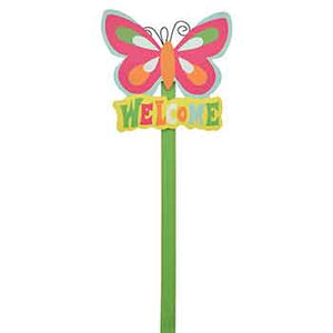 W6035 Welcome Butterfly Wood Sign