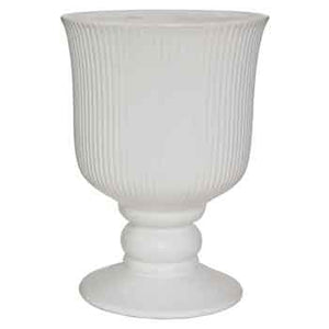 C7705WH 10" White Pedestal Vase - Each