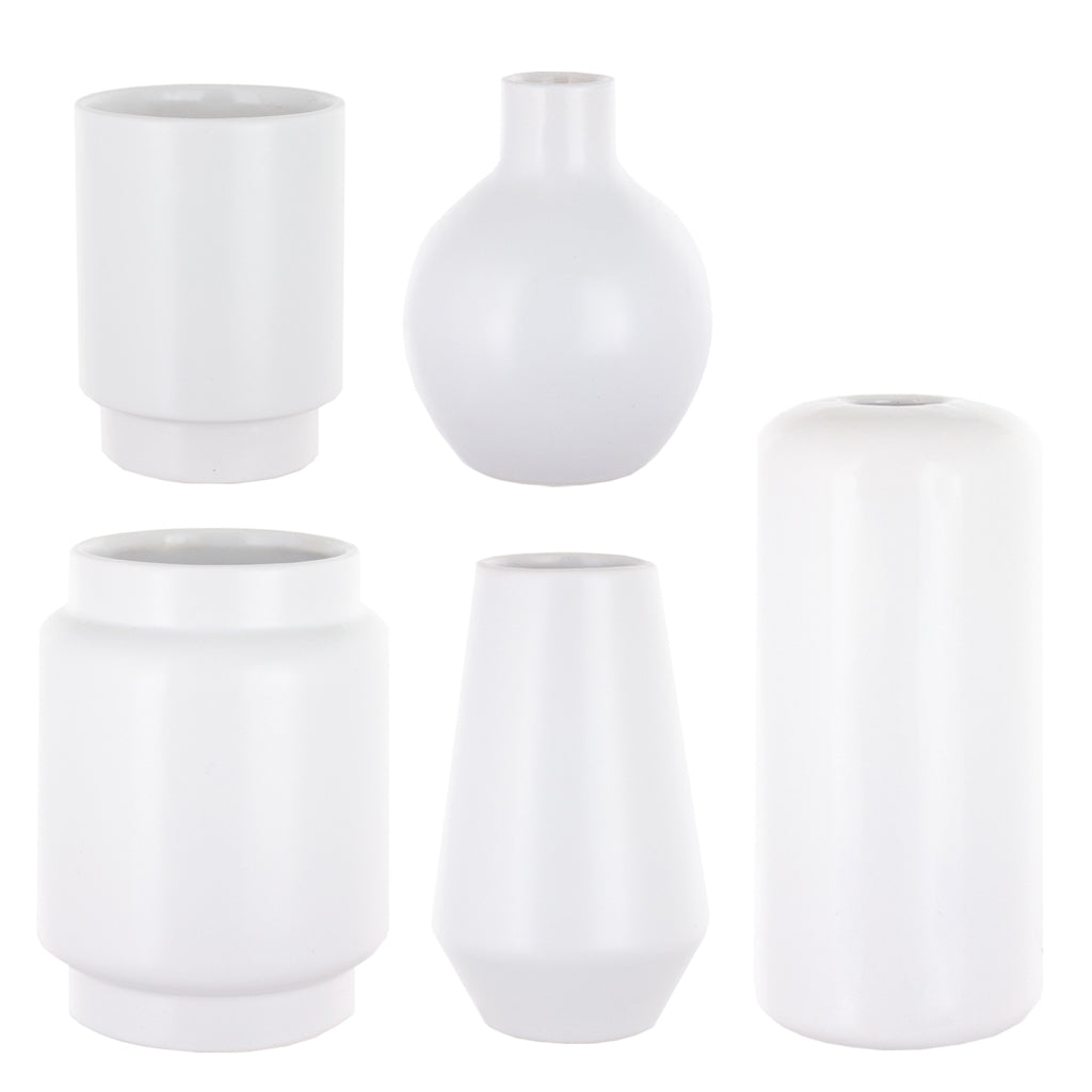 8165-12-22 Mod Bauble Vase Assortment - White